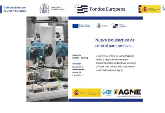 Proyecto AGME CDTI cofinanciado Unión Europea