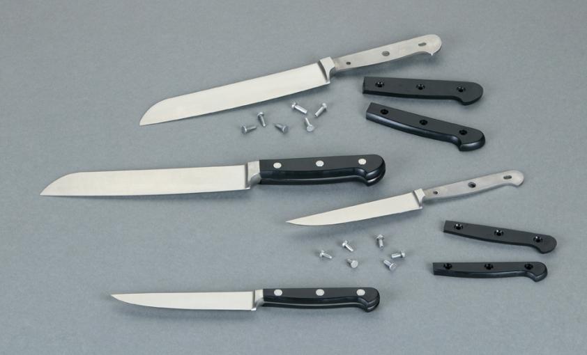 Componentes de los cuchillos ensamblados