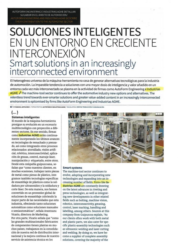 Autorevista: Soluciones inteligentes en un entorno en creciente interconexión 1