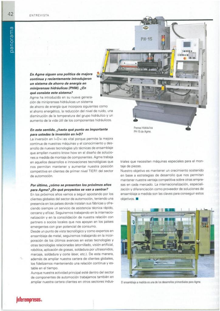 Interempresas: Inversión en I+D+i vital para la mejora continua de nuestras máquinas 4