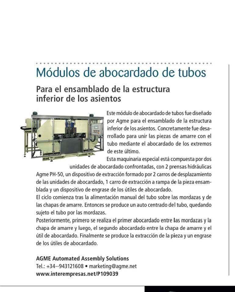 Interempresas: Módulo de abocardado de tubos de la estructura de asientos