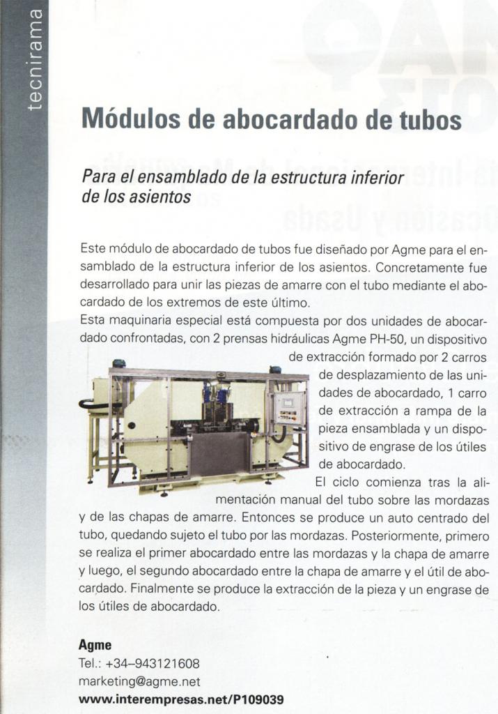 INTEREMPRESAS: Modulos de abocardado de tubos