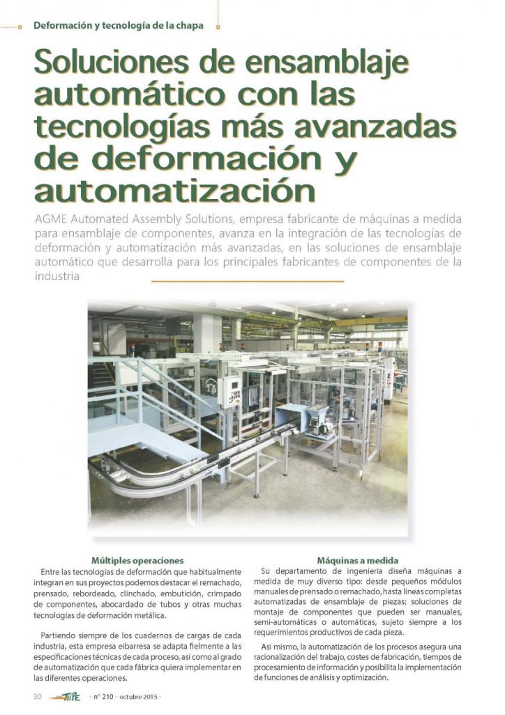 Revista Tope: Soluciones de ensamblaje automático con las tecnologías más avanzadas 1